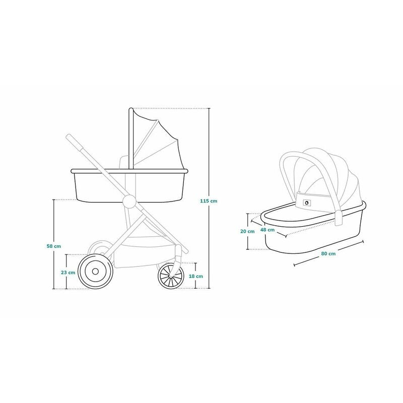 Carucior 2 in 1, Lionelo, Amber, Cadru aluminiu, Cu landou intarit si salteluta moale, Reversibil, Maner ajustabil, Huse pentru picioare, ploaie, Plasa de tantari, Geanta parinti, Pana la 22 kg, EN1888-1, EN1888-2, EN1466, Gri deschis - gogobaby.ro