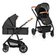 Carucior 2 in 1, Lionelo, Amber, Cadru aluminiu, Cu landou intarit si salteluta moale, Reversibil, Maner ajustabil, Huse pentru picioare, ploaie, Plasa de tantari, Geanta parinti, Pana la 22 kg, EN1888-1, EN1888-2, EN1466, Gri inchis