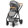 Carucior 2 in 1, Lionelo, Amber, Cadru aluminiu, Cu landou intarit si salteluta moale, Reversibil, Maner ajustabil, Huse pentru picioare, ploaie, Plasa de tantari, Geanta parinti, Pana la 22 kg, EN1888-1, EN1888-2, EN1466, Gri deschis