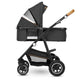 Carucior 2 in 1, Lionelo, Amber, Cadru aluminiu, Cu landou intarit si salteluta moale, Reversibil, Maner ajustabil, Huse pentru picioare, ploaie, Plasa de tantari, Geanta parinti, Pana la 22 kg, EN1888-1, EN1888-2, EN1466, Gri inchis