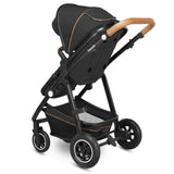 Carucior 2 in 1, Lionelo, Amber, Cadru aluminiu, Cu landou intarit si salteluta moale, Reversibil, Maner ajustabil, Huse pentru picioare, ploaie, Plasa de tantari, Geanta parinti, Pana la 22 kg, EN1888-1, EN1888-2, EN1466, Gri inchis