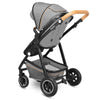 Carucior 2 in 1, Lionelo, Amber, Cadru aluminiu, Cu landou intarit si salteluta moale, Reversibil, Maner ajustabil, Huse pentru picioare, ploaie, Plasa de tantari, Geanta parinti, Pana la 22 kg, EN1888-1, EN1888-2, EN1466, Gri deschis