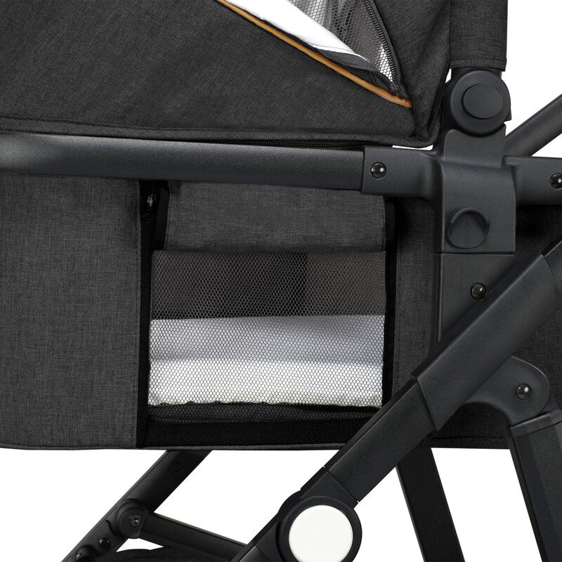 Carucior 2 in 1, Lionelo, Amber, Cadru aluminiu, Cu landou intarit si salteluta moale, Reversibil, Maner ajustabil, Huse pentru picioare, ploaie, Plasa de tantari, Geanta parinti, Pana la 22 kg, EN1888-1, EN1888-2, EN1466, Gri inchis