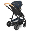 Carucior 2 in 1, Lionelo, Amber, Cadru aluminiu, Cu landou intarit si salteluta moale, Reversibil, Maner ajustabil, Huse pentru picioare, ploaie, Plasa de tantari, Geanta parinti, Pana la 22 kg, EN1888-1, EN1888-2, EN1466, Albastru