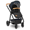 Carucior 2 in 1, Lionelo, Amber, Cadru aluminiu, Cu landou intarit si salteluta moale, Reversibil, Maner ajustabil, Huse pentru picioare, ploaie, Plasa de tantari, Geanta parinti, Pana la 22 kg, EN1888-1, EN1888-2, EN1466, Albastru