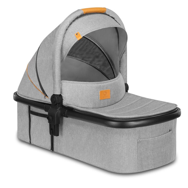 Carucior 2 in 1, Lionelo, Amber, Cadru aluminiu, Cu landou intarit si salteluta moale, Reversibil, Maner ajustabil, Huse pentru picioare, ploaie, Plasa de tantari, Geanta parinti, Pana la 22 kg, EN1888-1, EN1888-2, EN1466, Gri deschis - gogobaby.ro