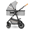 Carucior 2 in 1, Lionelo, Amber, Cadru aluminiu, Cu landou intarit si salteluta moale, Reversibil, Maner ajustabil, Huse pentru picioare, ploaie, Plasa de tantari, Geanta parinti, Pana la 22 kg, EN1888-1, EN1888-2, EN1466, Gri deschis