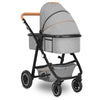 Carucior 2 in 1, Lionelo, Amber, Cadru aluminiu, Cu landou intarit si salteluta moale, Reversibil, Maner ajustabil, Huse pentru picioare, ploaie, Plasa de tantari, Geanta parinti, Pana la 22 kg, EN1888-1, EN1888-2, EN1466, Gri deschis