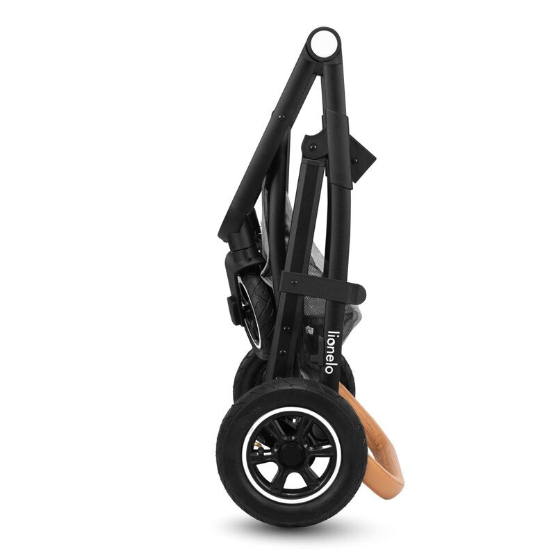 Carucior 2 in 1, Lionelo, Amber, Cadru aluminiu, Cu landou intarit si salteluta moale, Reversibil, Maner ajustabil, Huse pentru picioare, ploaie, Plasa de tantari, Geanta parinti, Pana la 22 kg, EN1888-1, EN1888-2, EN1466, Gri deschis - gogobaby.ro