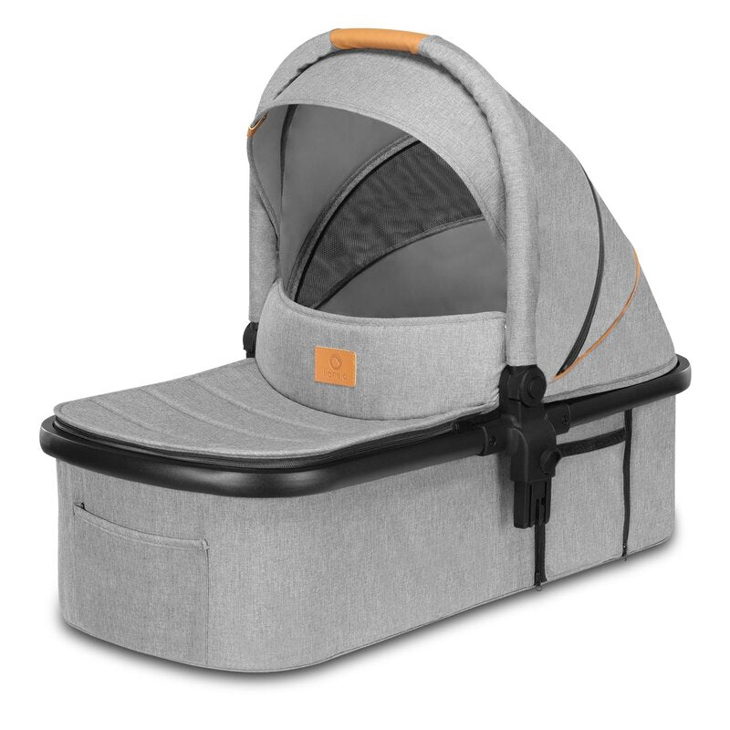 Carucior 2 in 1, Lionelo, Amber, Cadru aluminiu, Cu landou intarit si salteluta moale, Reversibil, Maner ajustabil, Huse pentru picioare, ploaie, Plasa de tantari, Geanta parinti, Pana la 22 kg, EN1888-1, EN1888-2, EN1466, Gri deschis - gogobaby.ro