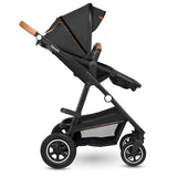 Carucior 2 in 1, Lionelo, Amber, Cadru aluminiu, Cu landou intarit si salteluta moale, Reversibil, Maner ajustabil, Huse pentru picioare, ploaie, Plasa de tantari, Geanta parinti, Pana la 22 kg, EN1888-1, EN1888-2, EN1466, Gri inchis