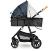 Carucior 2 in 1, Lionelo, Amber, Cadru aluminiu, Cu landou intarit si salteluta moale, Reversibil, Maner ajustabil, Huse pentru picioare, ploaie, Plasa de tantari, Geanta parinti, Pana la 22 kg, EN1888-1, EN1888-2, EN1466, Albastru