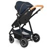 Carucior 2 in 1, Lionelo, Amber, Cadru aluminiu, Cu landou intarit si salteluta moale, Reversibil, Maner ajustabil, Huse pentru picioare, ploaie, Plasa de tantari, Geanta parinti, Pana la 22 kg, EN1888-1, EN1888-2, EN1466, Albastru