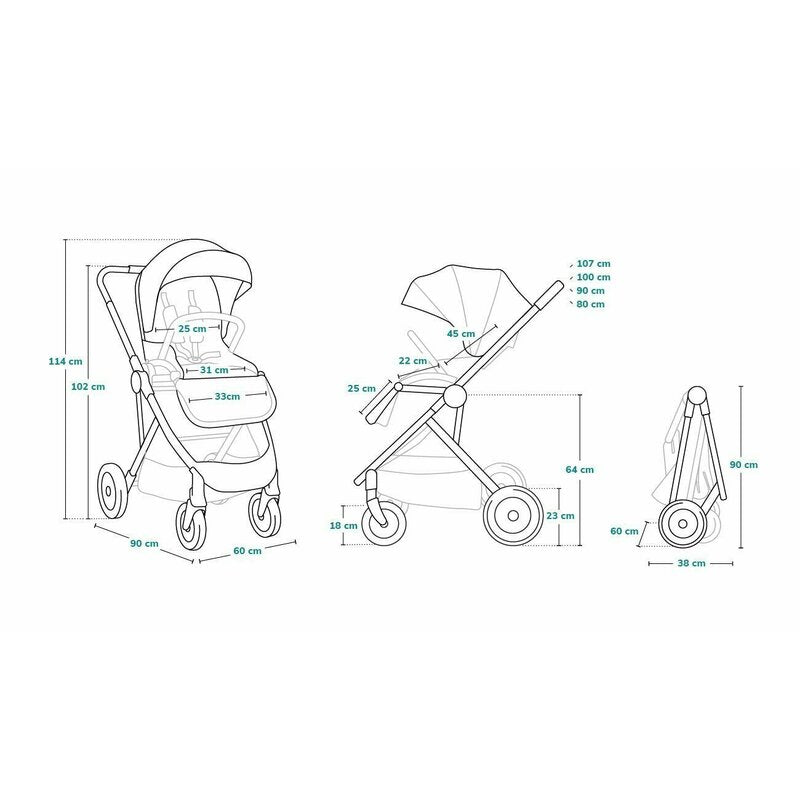 Carucior 2 in 1, Lionelo, Amber, Cadru aluminiu, Cu landou intarit si salteluta moale, Reversibil, Maner ajustabil, Huse pentru picioare, ploaie, Plasa de tantari, Geanta parinti, Pana la 22 kg, EN1888-1, EN1888-2, EN1466, Gri inchis