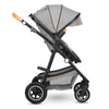 Carucior 2 in 1, Lionelo, Amber, Cadru aluminiu, Cu landou intarit si salteluta moale, Reversibil, Maner ajustabil, Huse pentru picioare, ploaie, Plasa de tantari, Geanta parinti, Pana la 22 kg, EN1888-1, EN1888-2, EN1466, Gri deschis