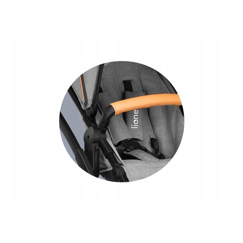 Carucior 3 in 1 Lionelo Amber, Cadru din aluminiu, Landou confortabil, Scaun auto testat ADAC, Accesorii incluse, Geanta parinti, pana la 22 kg, Certificat EN1888, Gri Deschis - gogobaby.ro