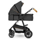 Carucior 3 in 1, Lionelo, Amber, Cadru aluminiu, Cu landou intarit si salteluta moale, Cu scoica auto testata ADAC, Reversibil, Cu accesorii, Geanta parinti, Pana la 22 kg, Gri Inchis