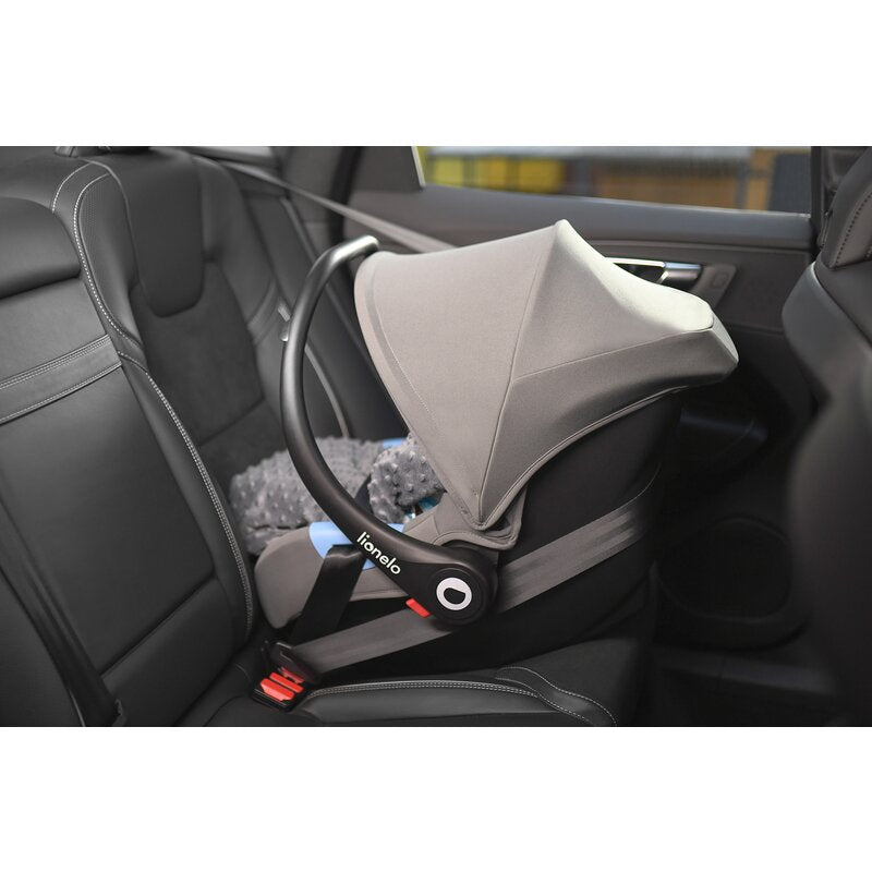Carucior 3 in 1 Lionelo Amber, Cadru din aluminiu, Landou confortabil, Scaun auto testat ADAC, Accesorii incluse, Geanta parinti, pana la 22 kg, Certificat EN1888, Gri Deschis - gogobaby.ro