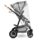 Carucior 3 in 1 Lionelo Amber, Cadru din aluminiu, Landou confortabil, Scaun auto testat ADAC, Accesorii incluse, Geanta parinti, pana la 22 kg, Certificat EN1888, Gri Deschis