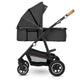 Carucior 3 in 1, Lionelo, Amber, Cadru aluminiu, Cu landou intarit si salteluta moale, Cu scoica auto testata ADAC, Reversibil, Cu accesorii, Geanta parinti, Pana la 22 kg, Gri Inchis