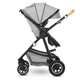 Carucior 3 in 1 Lionelo Amber, Cadru din aluminiu, Landou confortabil, Scaun auto testat ADAC, Accesorii incluse, Geanta parinti, pana la 22 kg, Certificat EN1888, Gri Deschis