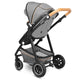Carucior 3 in 1 Lionelo Amber, Cadru din aluminiu, Landou confortabil, Scaun auto testat ADAC, Accesorii incluse, Geanta parinti, pana la 22 kg, Certificat EN1888, Gri Deschis