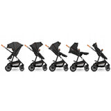 Carucior 3 in 1, Lionelo, Amber, Cadru aluminiu, Cu landou intarit si salteluta moale, Cu scoica auto testata ADAC, Reversibil, Cu accesorii, Geanta parinti, Pana la 22 kg, Gri Inchis