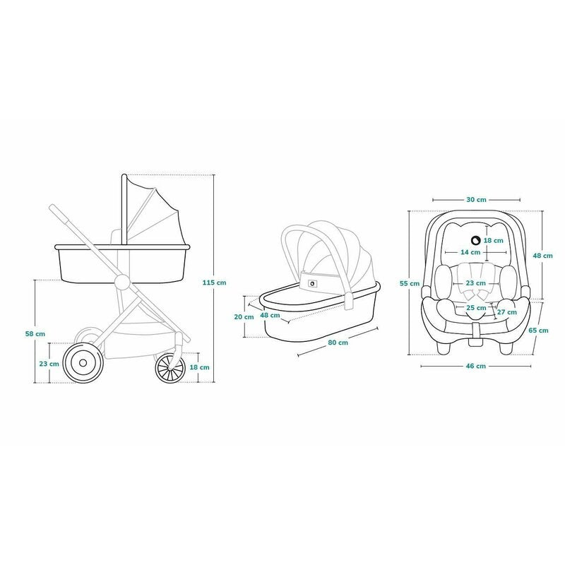 Carucior 3 in 1 Lionelo Amber, Cadru din aluminiu, Landou confortabil, Scaun auto testat ADAC, Accesorii incluse, Geanta parinti, pana la 22 kg, Certificat EN1888, Gri Deschis - gogobaby.ro