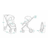 Carucior 2 in 1, Lionelo, Mika, Cadru din aluminiu, Cu landou intarit si salteluta moale, Reversibil, Maner ajustabil, Plasa de tantari, Husa de ploaie, de picioare, 22 kg, Conform cu standardele europene de securitate EN1888-1 EN1888-2, EN1466, Albastru
