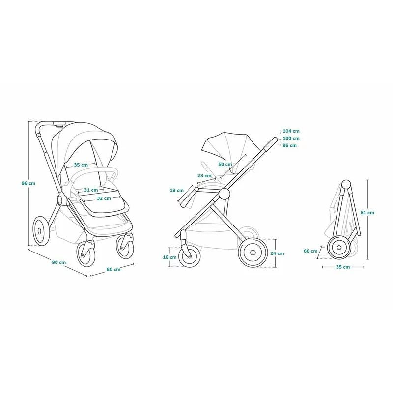 Carucior 2 in 1, Lionelo, Mika, Cadru din aluminiu, Cu landou intarit si salteluta moale, Reversibil, Maner ajustabil, Plasa de tantari, Husa de ploaie, de picioare, 22 kg, Conform cu standardele europene de securitate EN1888-1 EN1888-2, EN1466, Albastru