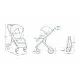 Carucior 2 in 1, Lionelo, Mika, Cadru din aluminiu, Cu landou intarit si salteluta moale, Reversibil, Maner ajustabil, Plasa de tantari, Husa de ploaie, de picioare, 22 kg, Conform cu standardele europene de securitate EN1888-1 EN1888-2, EN1466, Albastru