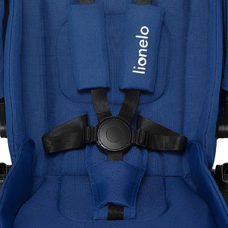 Carucior 2 in 1, Lionelo, Mika, Cadru din aluminiu, Cu landou intarit si salteluta moale, Reversibil, Maner ajustabil, Plasa de tantari, Husa de ploaie, de picioare, 22 kg, Conform cu standardele europene de securitate EN1888-1 EN1888-2, EN1466, Albastru