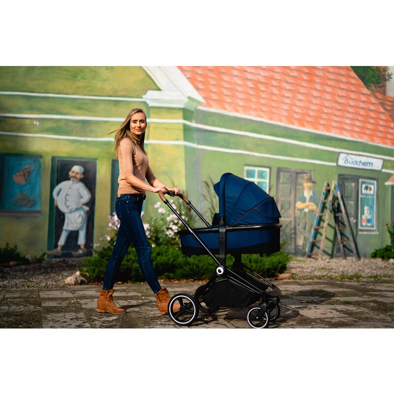Carucior 2 in 1, Lionelo, Mika, Cadru din aluminiu, Cu landou intarit si salteluta moale, Reversibil, Maner ajustabil, Plasa de tantari, Husa de ploaie, de picioare, 22 kg, Conform cu standardele europene de securitate EN1888-1 EN1888-2, EN1466, Albastru - gogobaby.ro