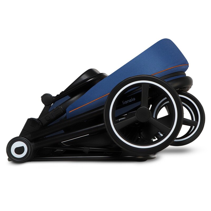 Carucior 2 in 1, Lionelo, Mika, Cadru din aluminiu, Cu landou intarit si salteluta moale, Reversibil, Maner ajustabil, Plasa de tantari, Husa de ploaie, de picioare, 22 kg, Conform cu standardele europene de securitate EN1888-1 EN1888-2, EN1466, Albastru - gogobaby.ro
