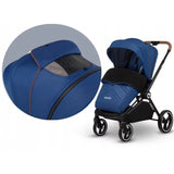 Carucior 2 in 1, Lionelo, Mika, Cadru din aluminiu, Cu landou intarit si salteluta moale, Reversibil, Maner ajustabil, Plasa de tantari, Husa de ploaie, de picioare, 22 kg, Conform cu standardele europene de securitate EN1888-1 EN1888-2, EN1466, Albastru