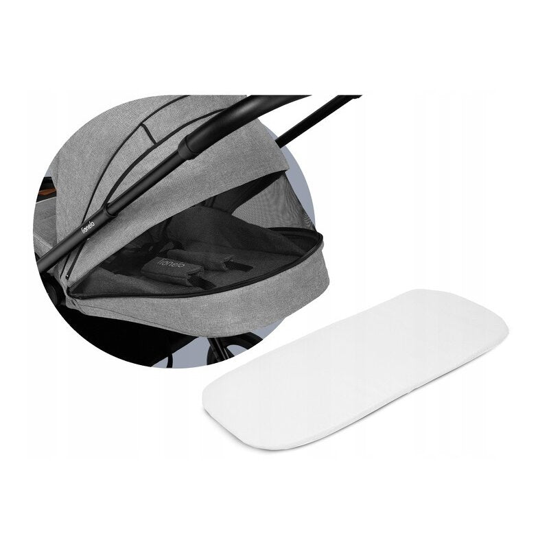 Carucior 2 in 1, Lionelo, Mika, Cadru din aluminiu, Cu landou intarit si salteluta moale, Reversibil, Maner ajustabil, Plasa de tantari, Husa de ploaie, de picioare, 22 kg, Conform cu standardele europene de securitate EN1888-1 EN1888-2, EN1466, Gri - gogobaby.ro