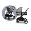 Carucior 2 in 1, Lionelo, Mika, Cadru din aluminiu, Cu landou intarit si salteluta moale, Reversibil, Maner ajustabil, Plasa de tantari, Husa de ploaie, de picioare, 22 kg, Conform cu standardele europene de securitate EN1888-1 EN1888-2, EN1466, Gri - gogobaby.ro