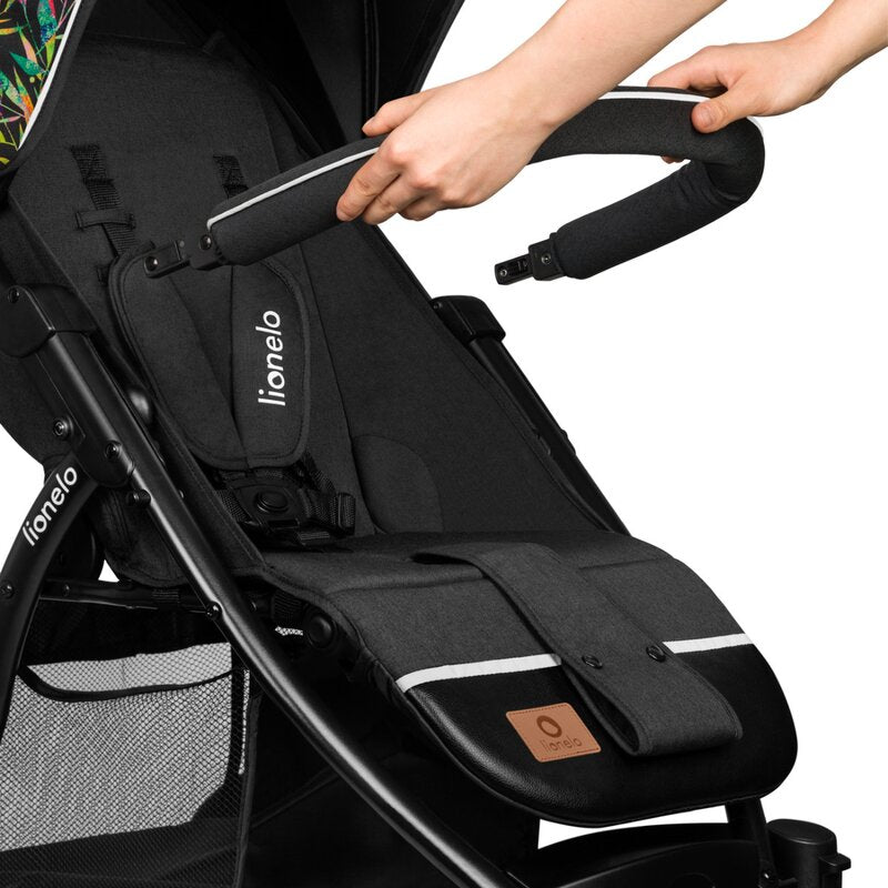 Carucior sport, Lionelo, Annet Tour Dreamin, Editie Limitata, De la nastere, Capotina impermeabila, Cu filtru UPF 50+, Cu maner reglabil, Plasa de tantari, Suport biberon, Saculet pentru picioare, Pana la 22 kg, Cu certificare TUV, Negru