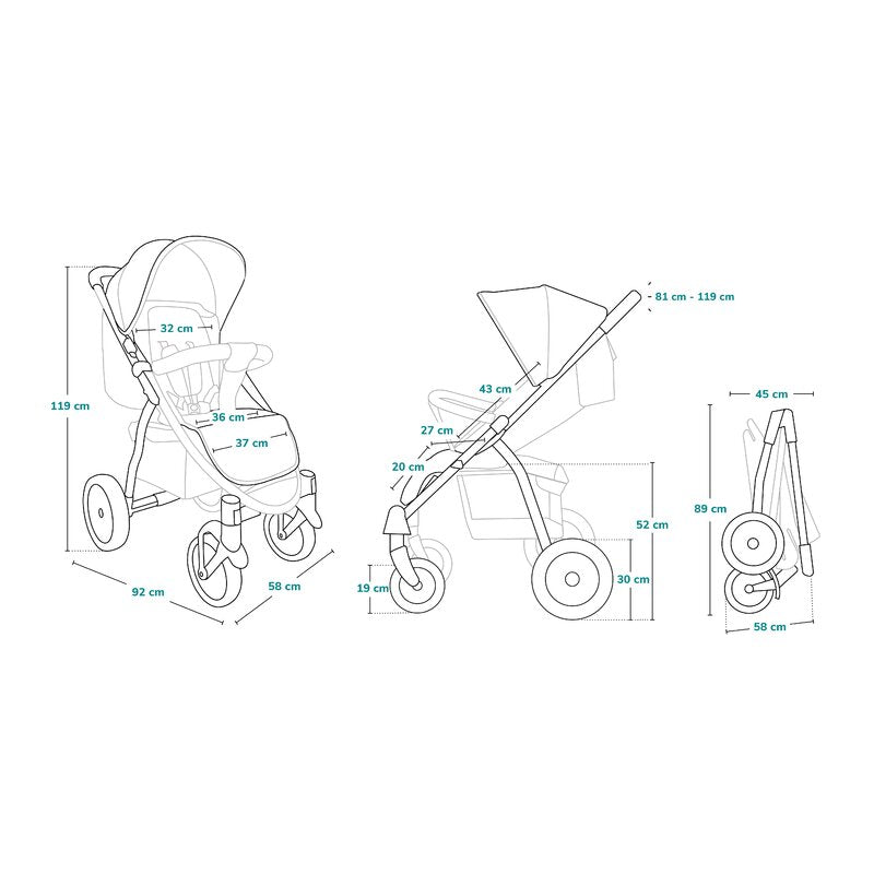 Carucior sport, Lionelo, Annet Tour Dreamin, Editie Limitata, De la nastere, Capotina impermeabila, Cu filtru UPF 50+, Cu maner reglabil, Plasa de tantari, Suport biberon, Saculet pentru picioare, Pana la 22 kg, Cu certificare TUV, Negru