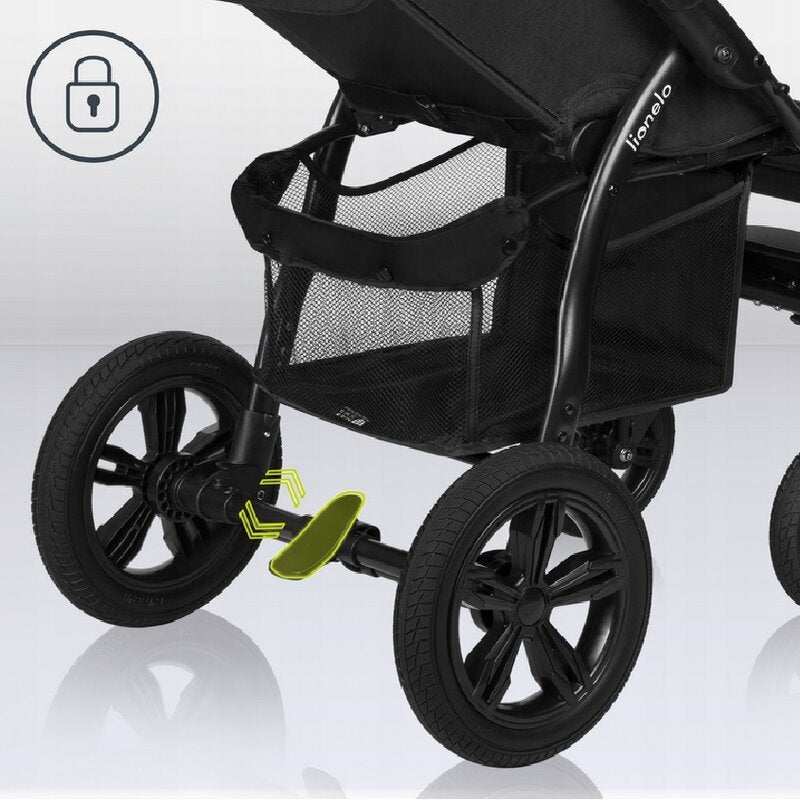 Carucior sport, Lionelo, Annet Tour Dreamin, Editie Limitata, De la nastere, Capotina impermeabila, Cu filtru UPF 50+, Cu maner reglabil, Plasa de tantari, Suport biberon, Saculet pentru picioare, Pana la 22 kg, Cu certificare TUV, Negru