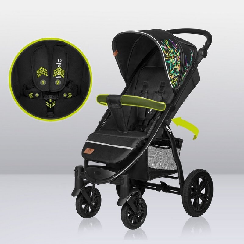 Carucior sport, Lionelo, Annet Tour Dreamin, Editie Limitata, De la nastere, Capotina impermeabila, Cu filtru UPF 50+, Cu maner reglabil, Plasa de tantari, Suport biberon, Saculet pentru picioare, Pana la 22 kg, Cu certificare TUV, Negru