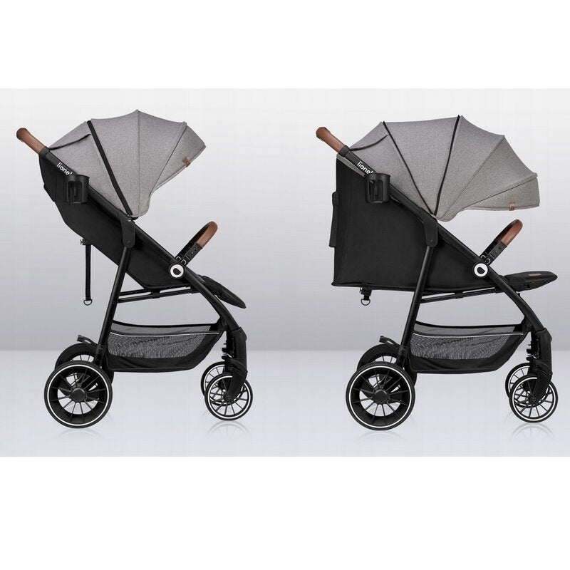 Carucior sport, Lionelo, Alexia, 6 luni+, Cu geanta pentru parinti, Amortizoare, Suport pentru biberon/pahar, Plasa de tantari, Saculet de picioare, Cu UPF50+, Cadru din aluminiu, 0- 15 kg, Conform cu standardul european de securitate EN1888-1, Gri