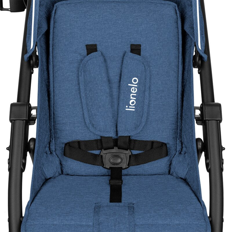 Carucior sport, Lionelo, Annet Plus, De la nastere, Cu accesorii si capotina XXL reglabila, 0 - 22 Kg, Conform cu standardele europene de securitate EN1888-1 si EN1888-2, Albastru Denim - gogobaby.ro