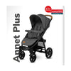 Carucior sport, Lionelo, Annet Plus, De la nastere, Cu accesorii si capotina XXL reglabila, 0 - 22 Kg, Conform cu standardele europene de securitate EN1888-1 si EN1888-2, Albastru Denim
