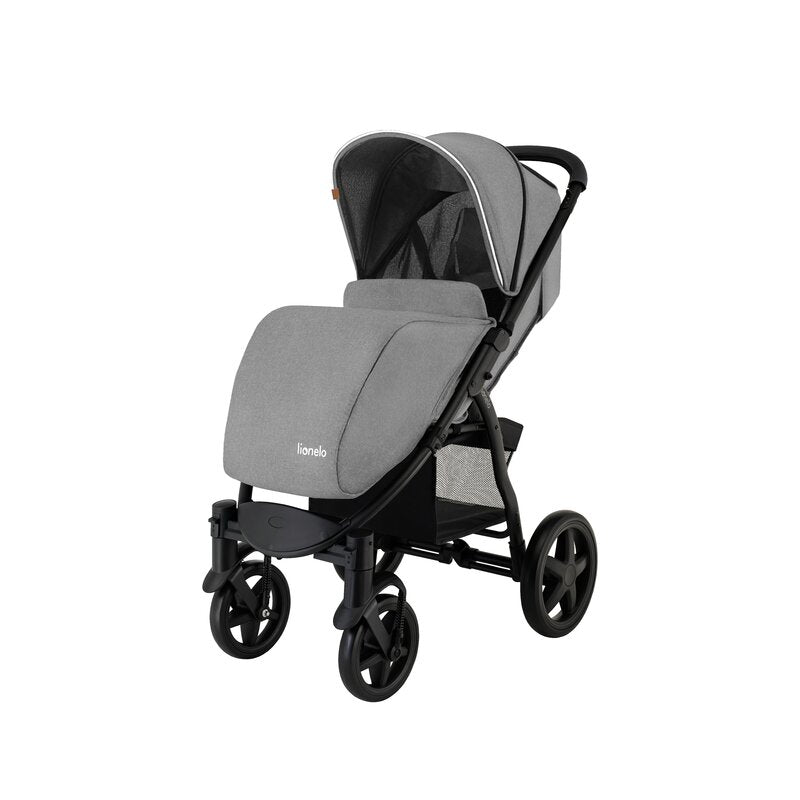 Carucior sport, Lionelo, Annet Plus, De la nastere, Cu accesorii si capotina XXL reglabila, 0 - 22 Kg, Conform cu standardele europene de securitate EN1888-1 si EN1888-2, Gri - gogobaby.ro