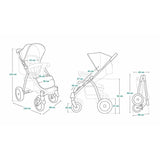 Carucior sport, Lionelo, Annet Plus, De la nastere, Cu accesorii si capotina XXL reglabila, 0 - 22 Kg, Conform cu standardele europene de securitate EN1888-1 si EN1888-2, Gri Caramel