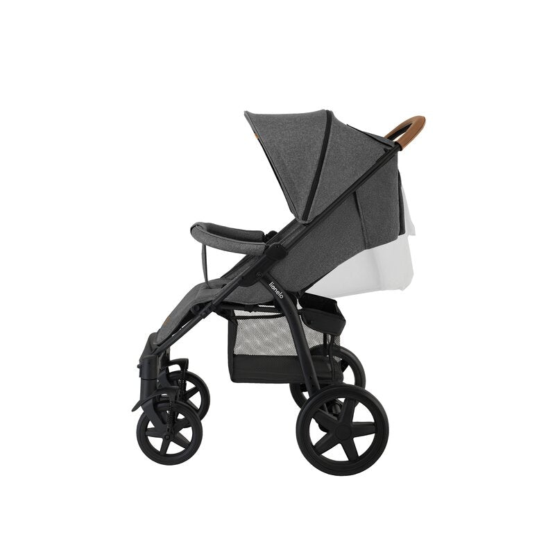Carucior sport, Lionelo, Annet Plus, De la nastere, Cu accesorii si capotina XXL reglabila, 0 - 22 Kg, Conform cu standardele europene de securitate EN1888-1 si EN1888-2, Gri Caramel