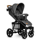 Carucior sport, Lionelo, Annet Plus, De la nastere, Cu accesorii si capotina XXL reglabila, 0 - 22 Kg, Conform cu standardele europene de securitate EN1888-1 si EN1888-2, Gri Caramel