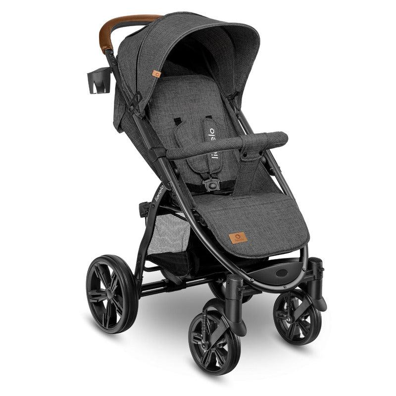 Carucior sport, Lionelo, Annet Plus, De la nastere, Cu accesorii si capotina XXL reglabila, 0 - 22 Kg, Conform cu standardele europene de securitate EN1888-1 si EN1888-2, Gri Caramel - gogobaby.ro