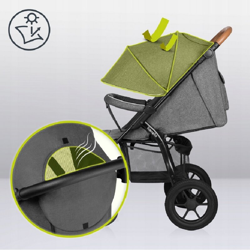 Carucior sport, Lionelo, Annet Tour, De la nastere, Cu capotina impermeabila, Cu filtru UPF 50+, Cu maner reglabil, Plasa de tantari, Suport biberon, Saculet pentru picioare, Pana la 22 kg, Cu certificare TUV, Gri
